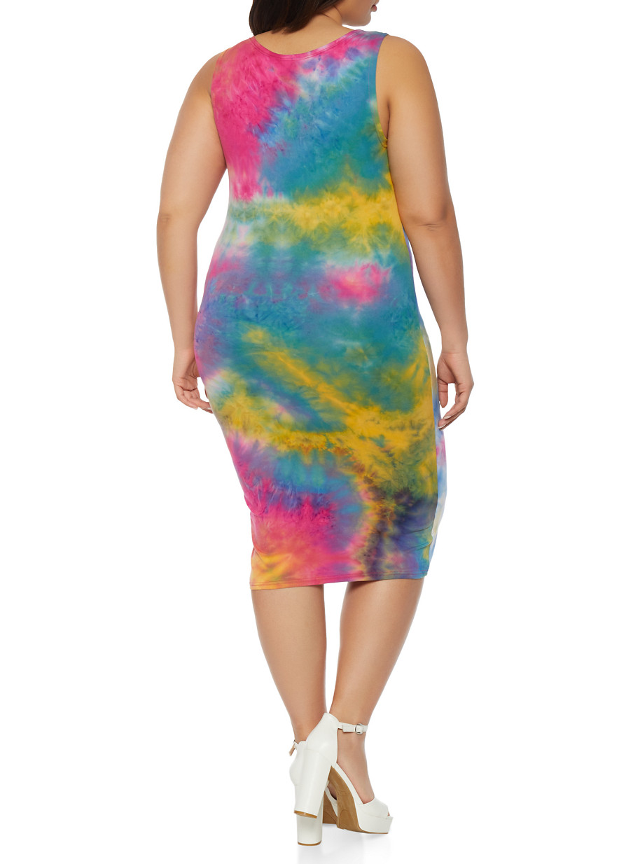 tie dye bodycon dress plus size