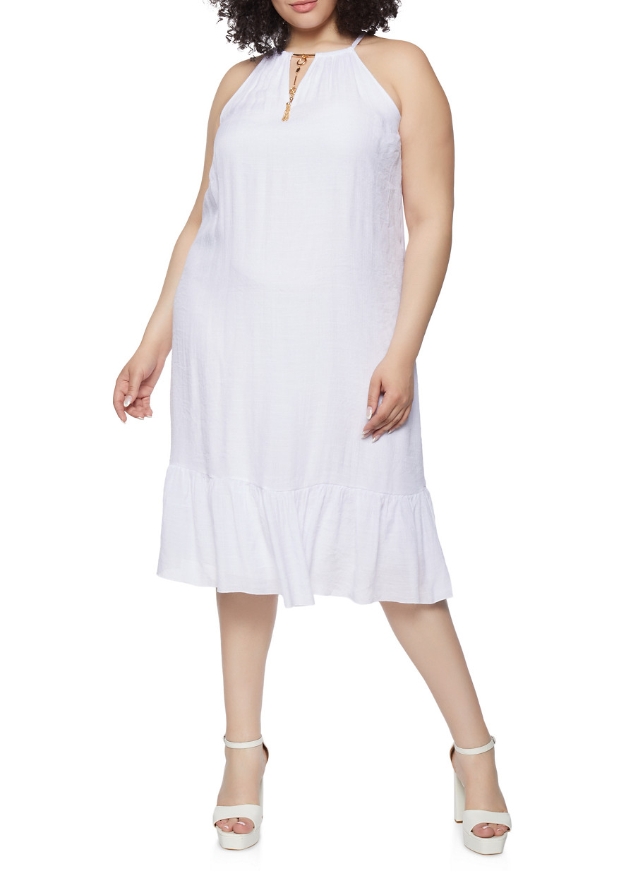 plus size ruffle hem dress