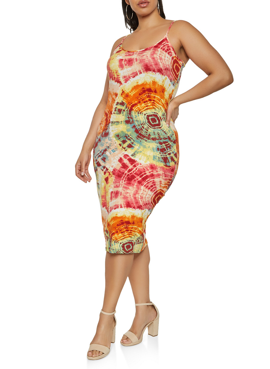 tie dye bodycon dress plus size