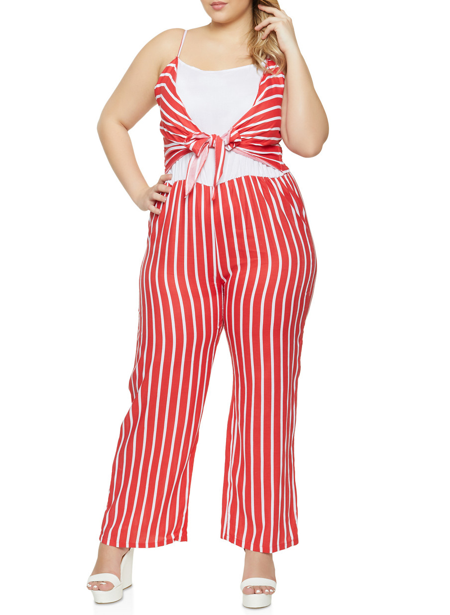 red plus size jumpsuit