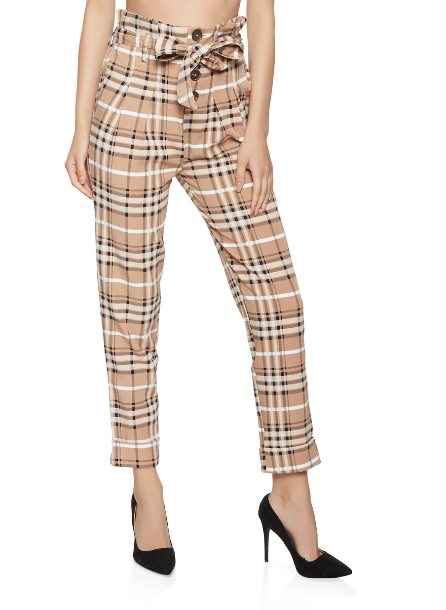 paper bag high waisted pants