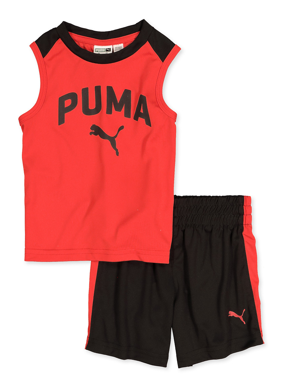 puma shorts and top
