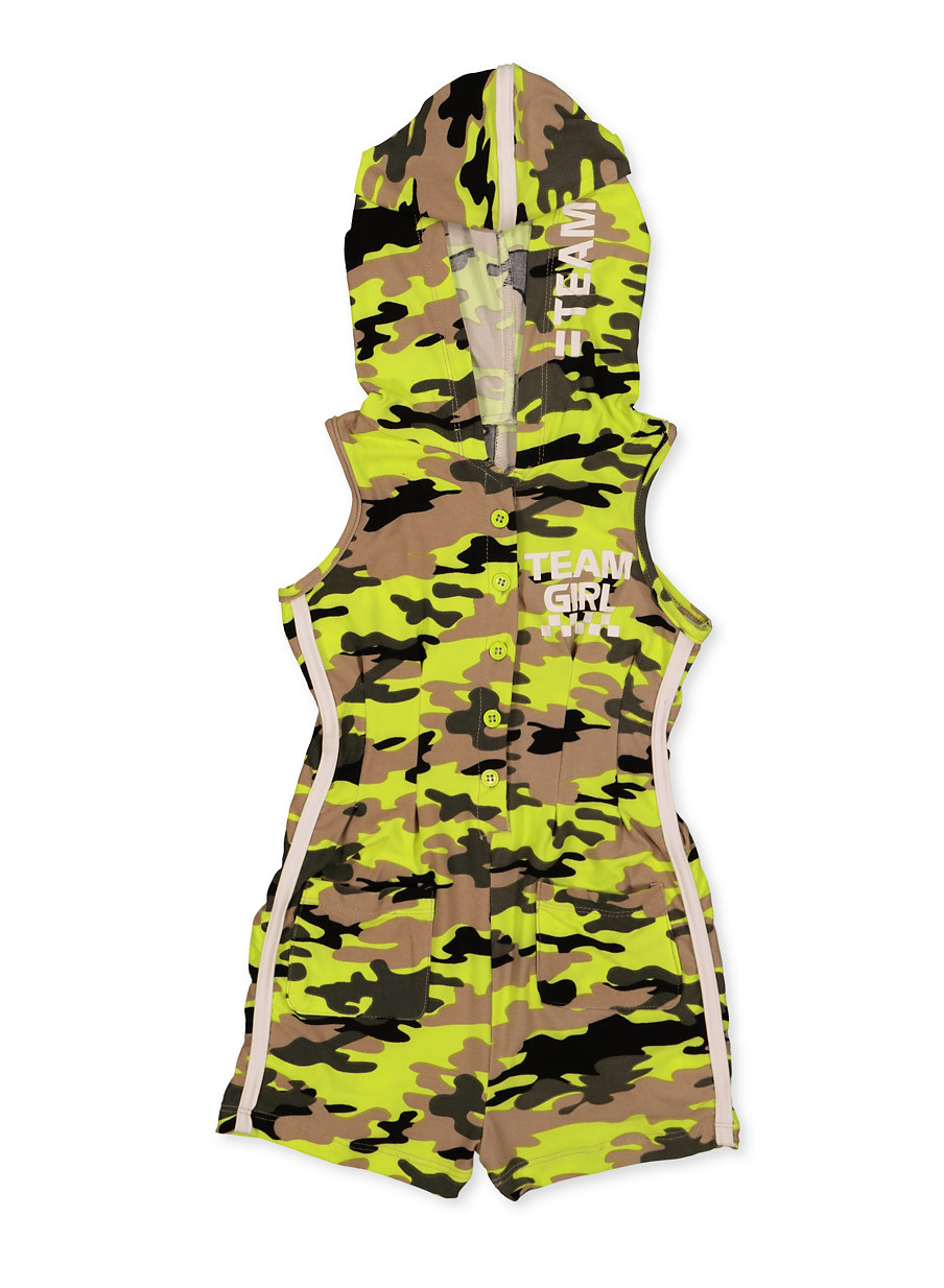 girls camo romper