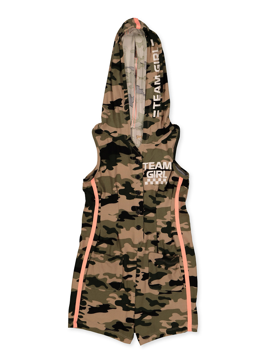 girls camo romper