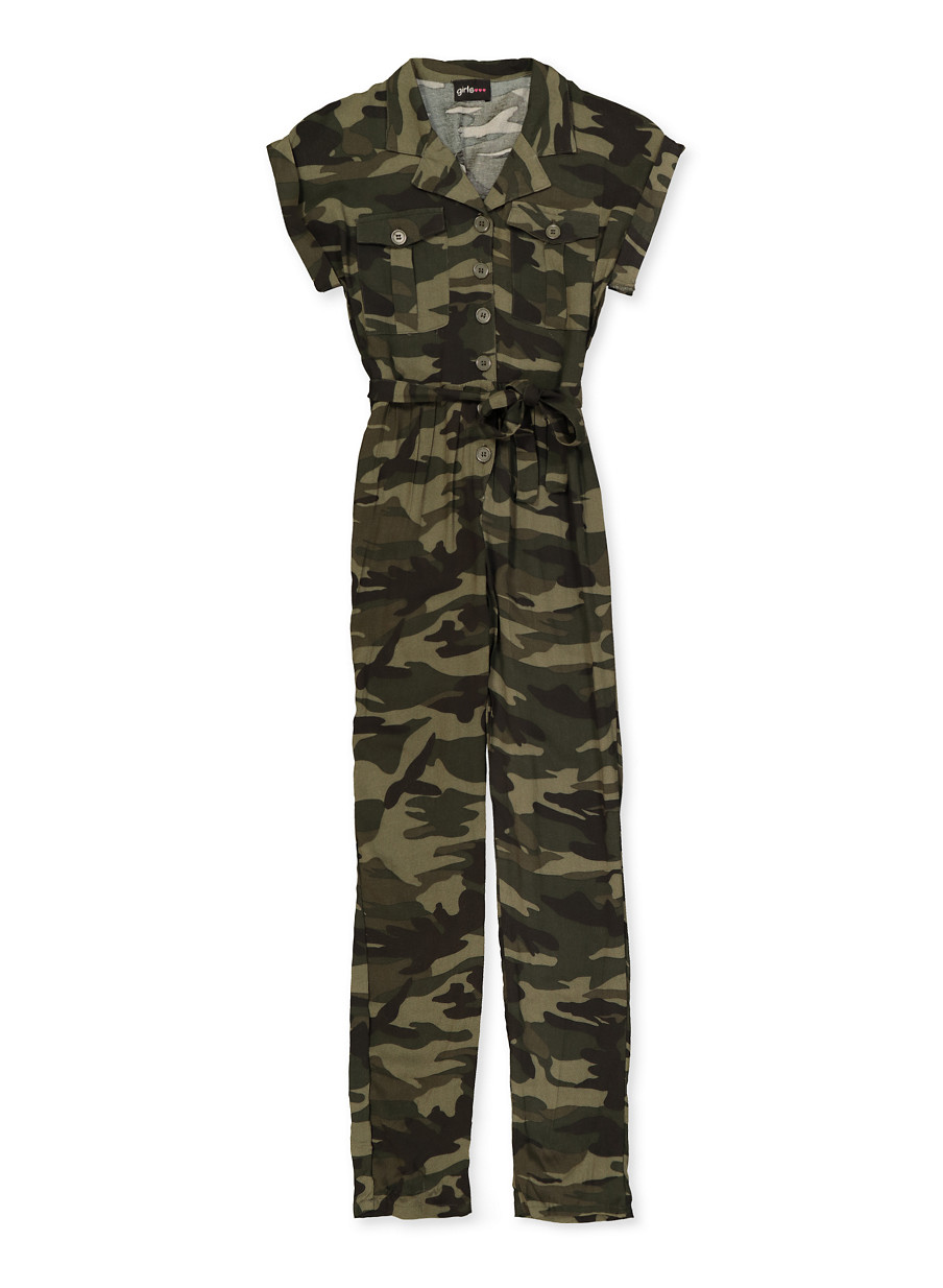 girls camo jumpsuit