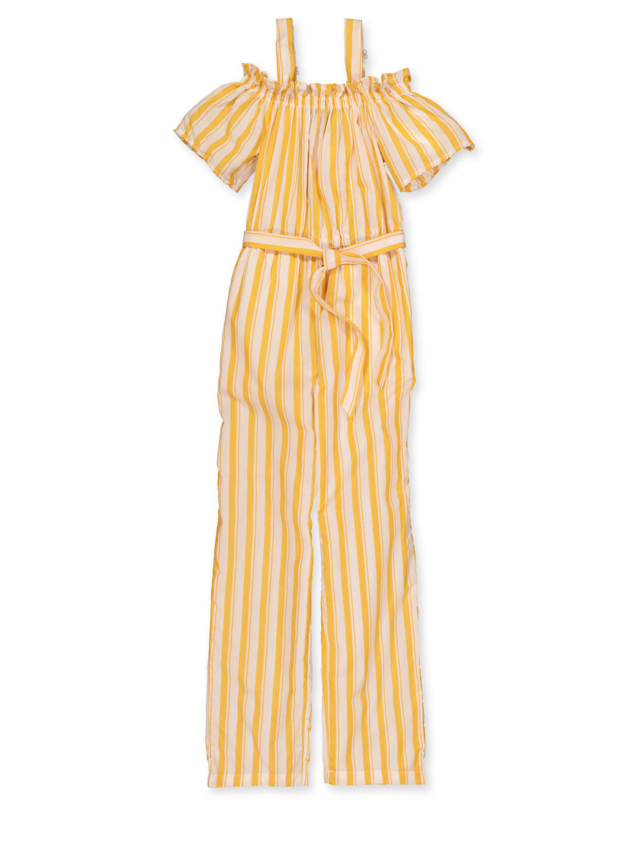 girls striped jumpsuit