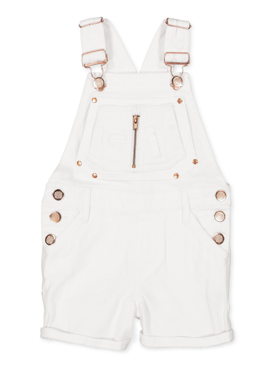 girls white shortalls
