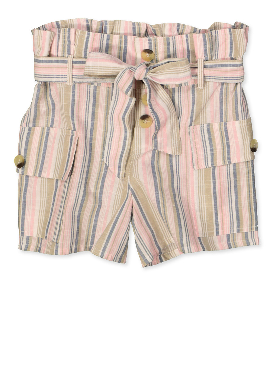 girls striped shorts