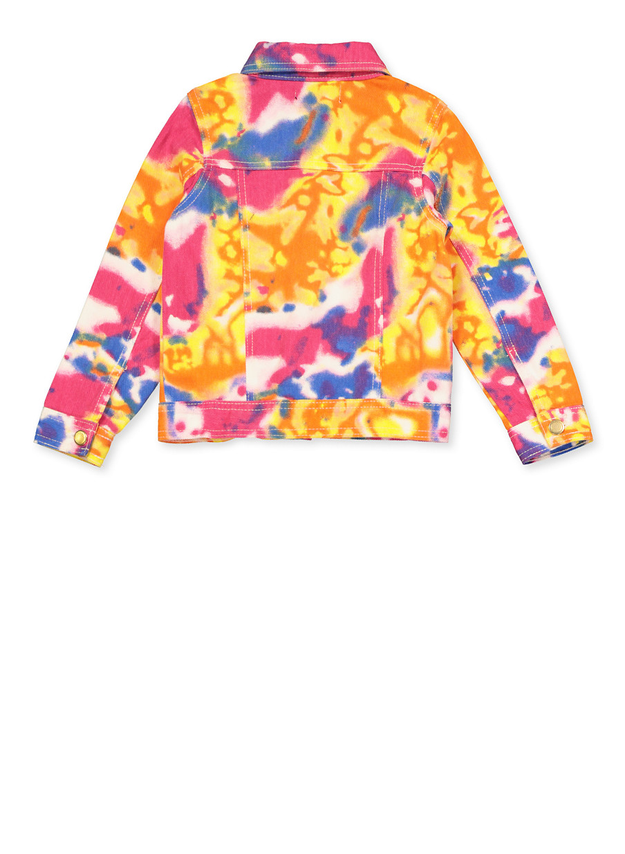 Tie dye Distressed denim jacket girls jean jacket tie dye jean jacket baby Distressed jean jacket toddler jean jacket girls jean jacket