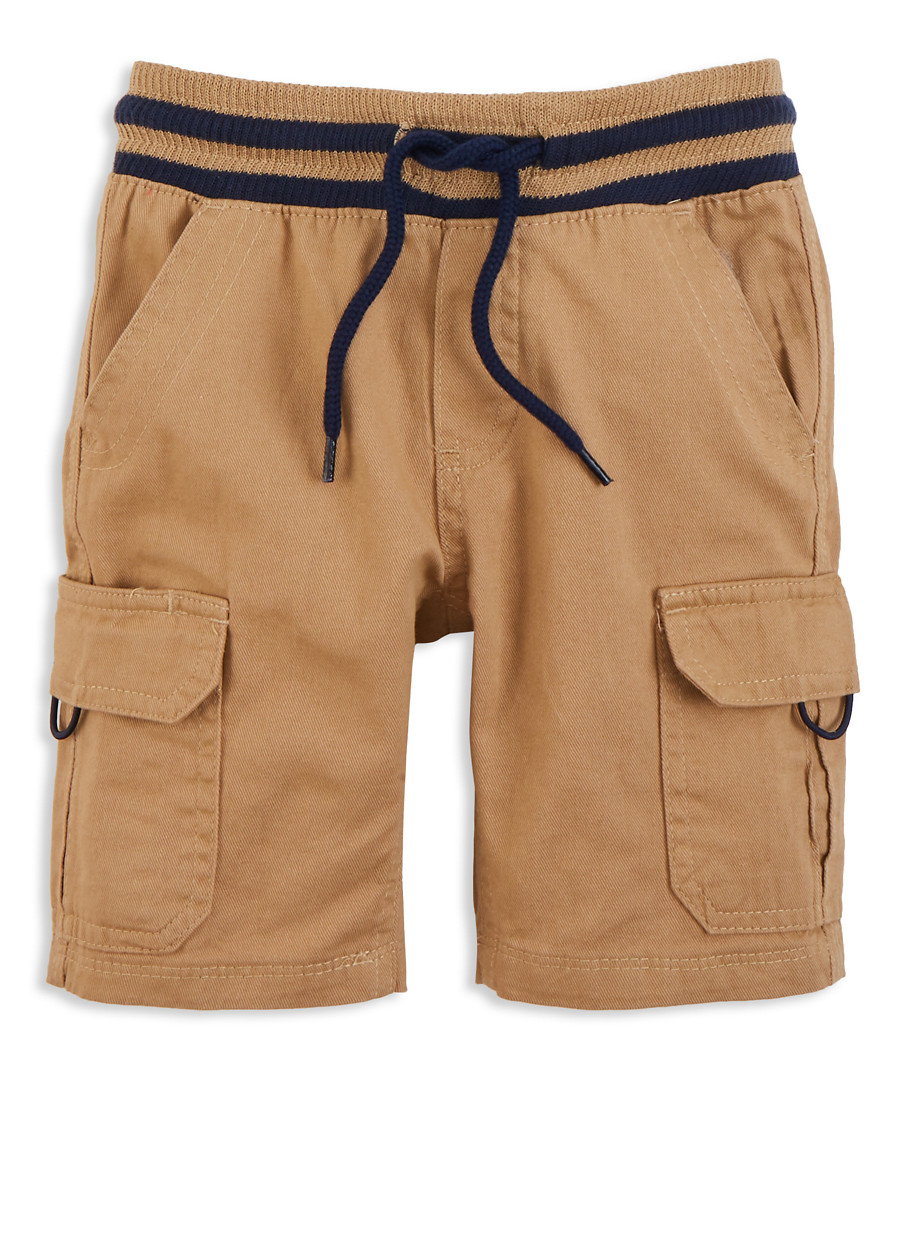 swim shorts with rainbow bands and drawstring waist