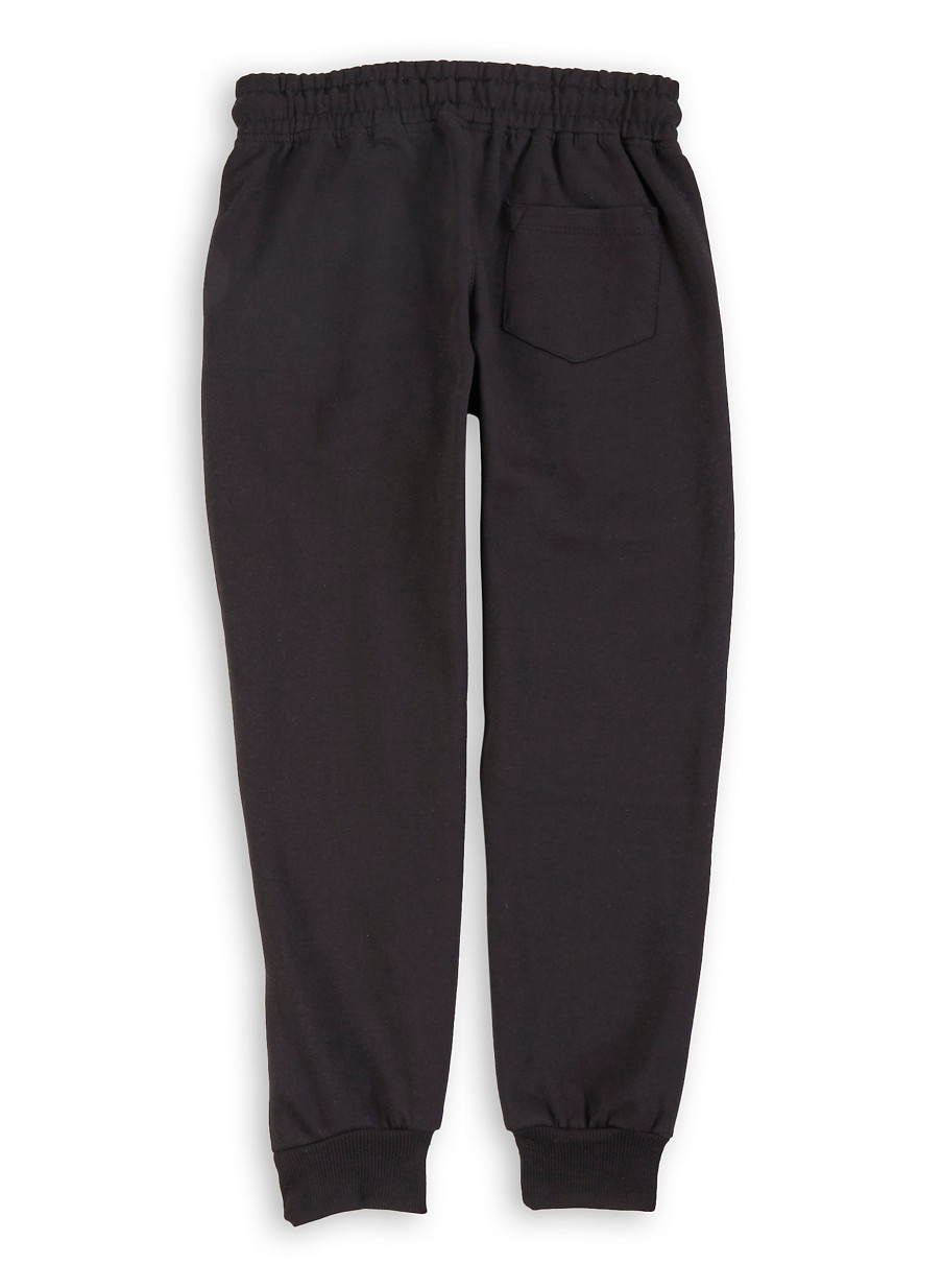 black joggers white drawstring