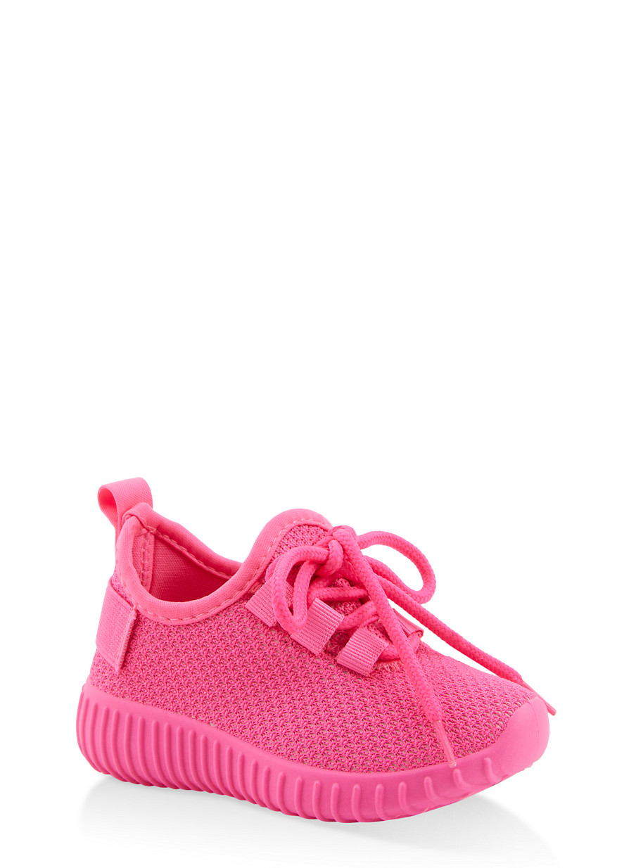 Little Girls Neon Athletic Sneakers