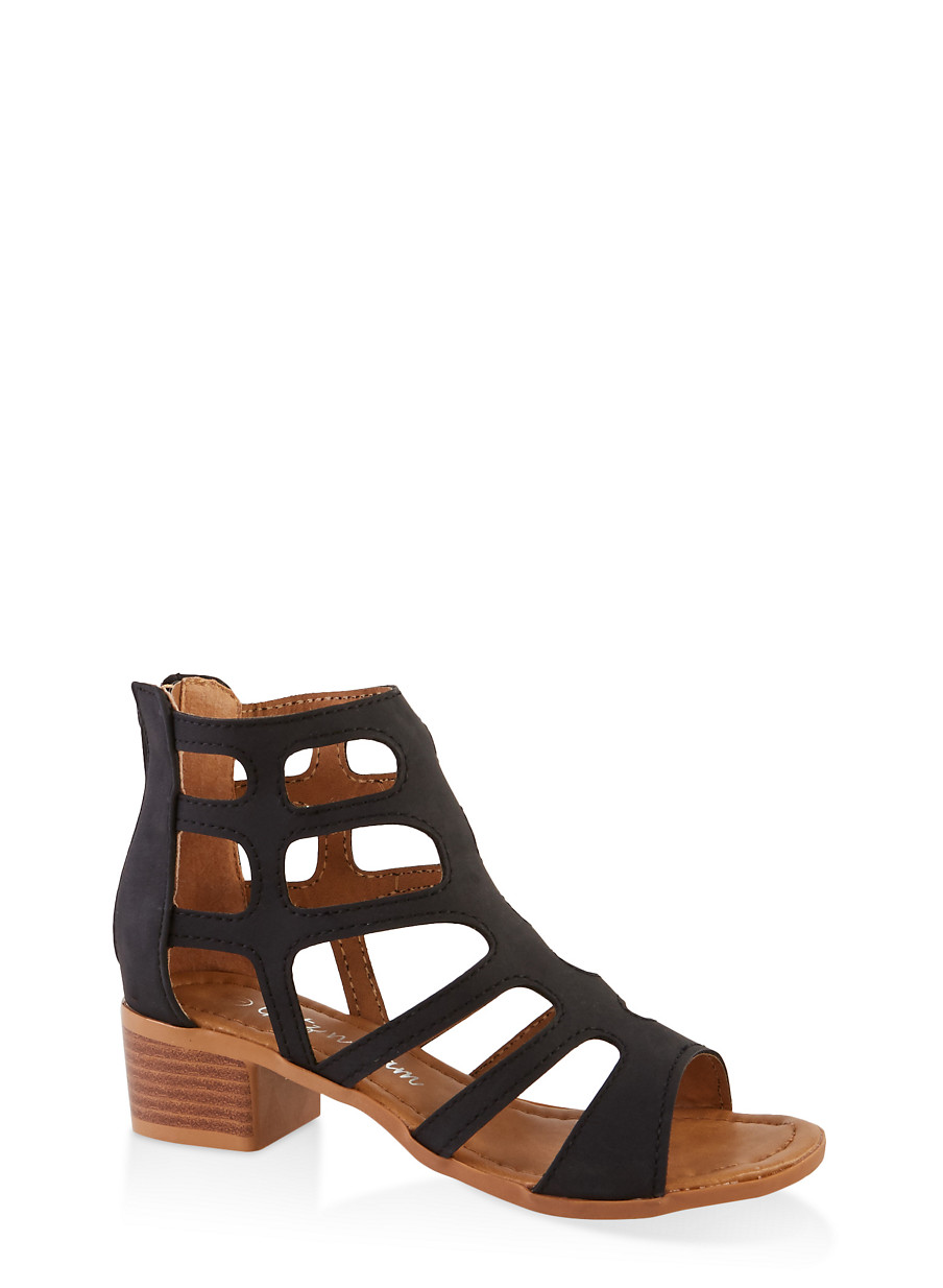caged block heel