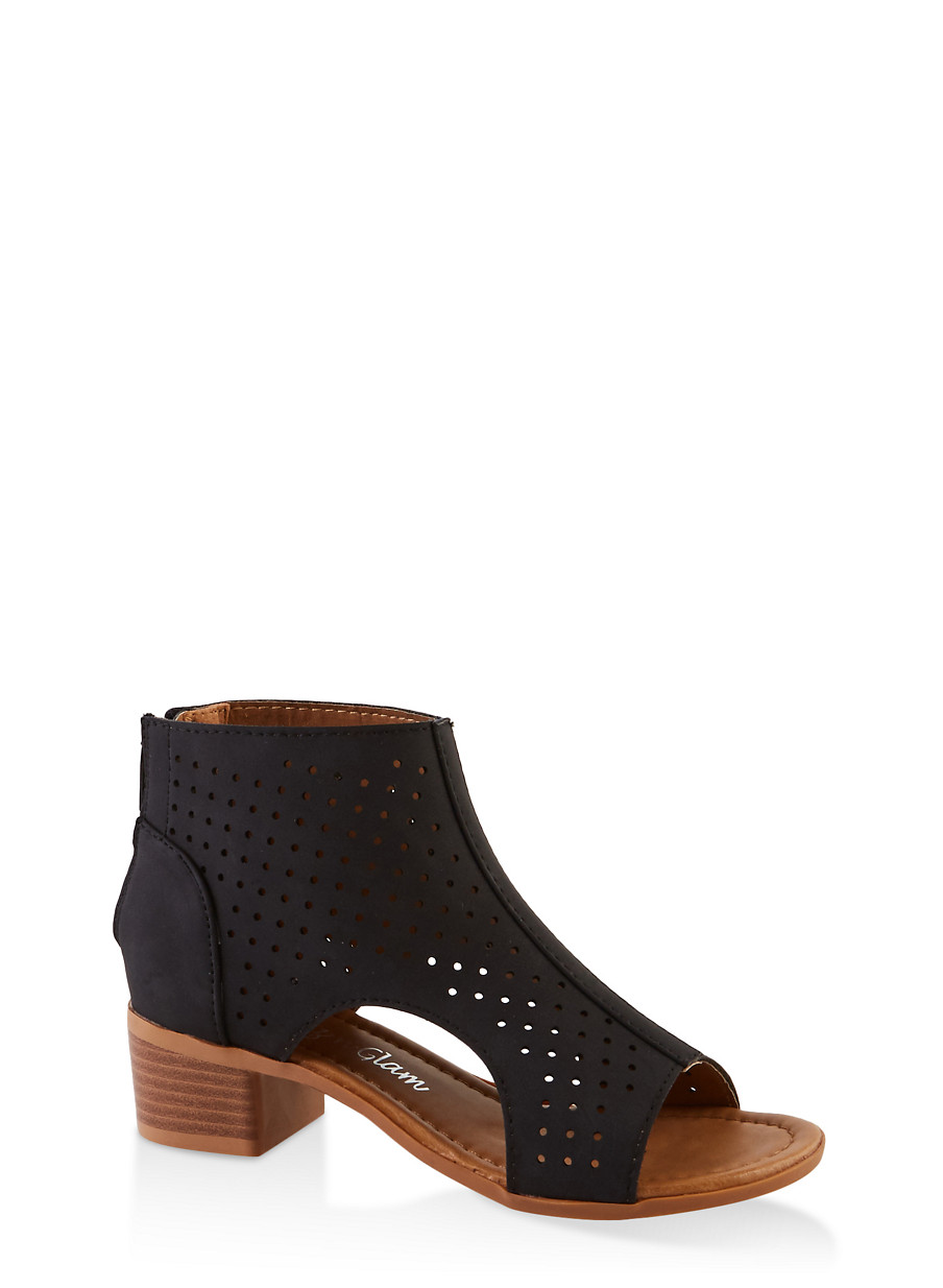 girls open toe booties