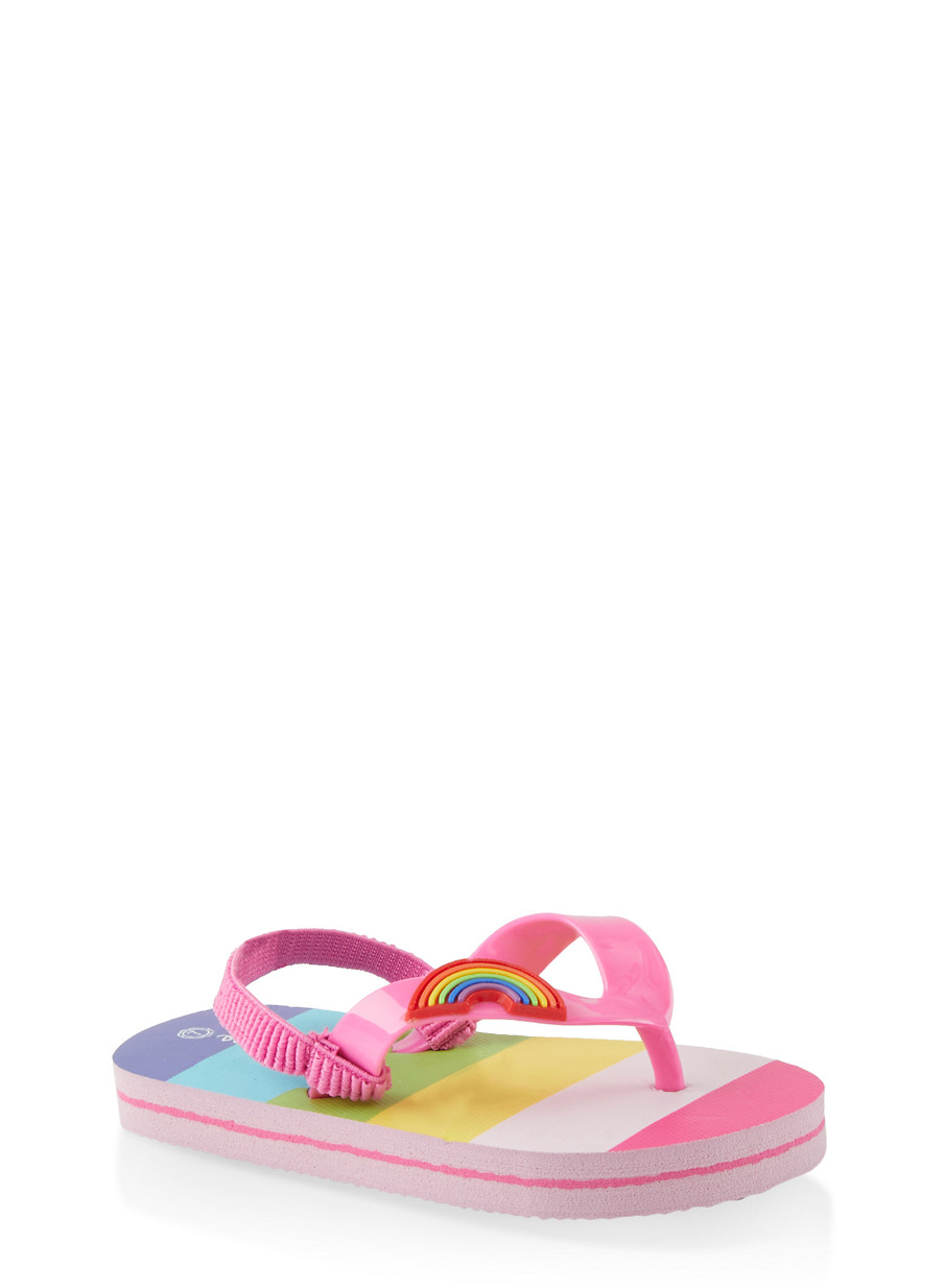 pink rainbow flip flops