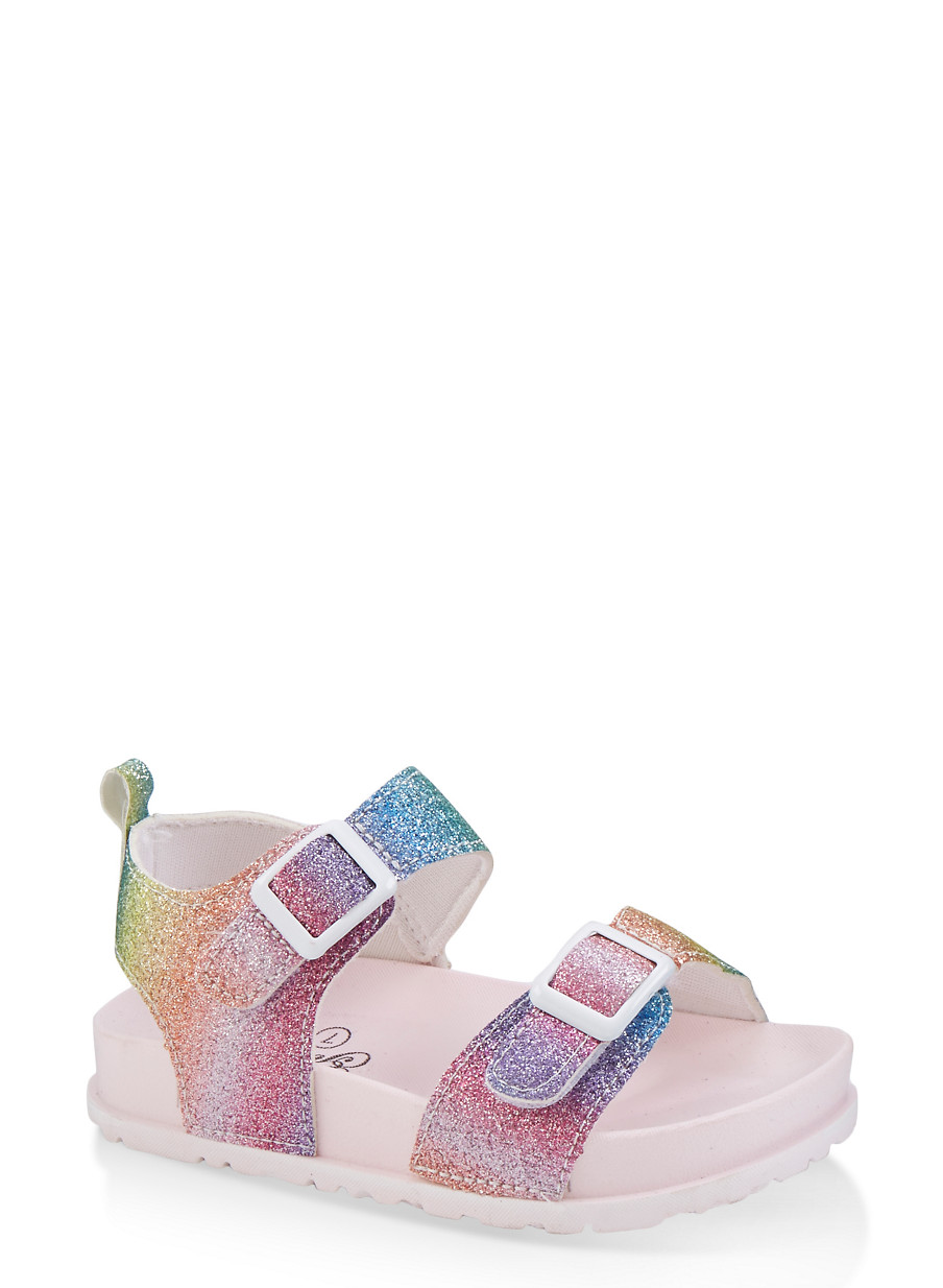 sparkly footbed sandals
