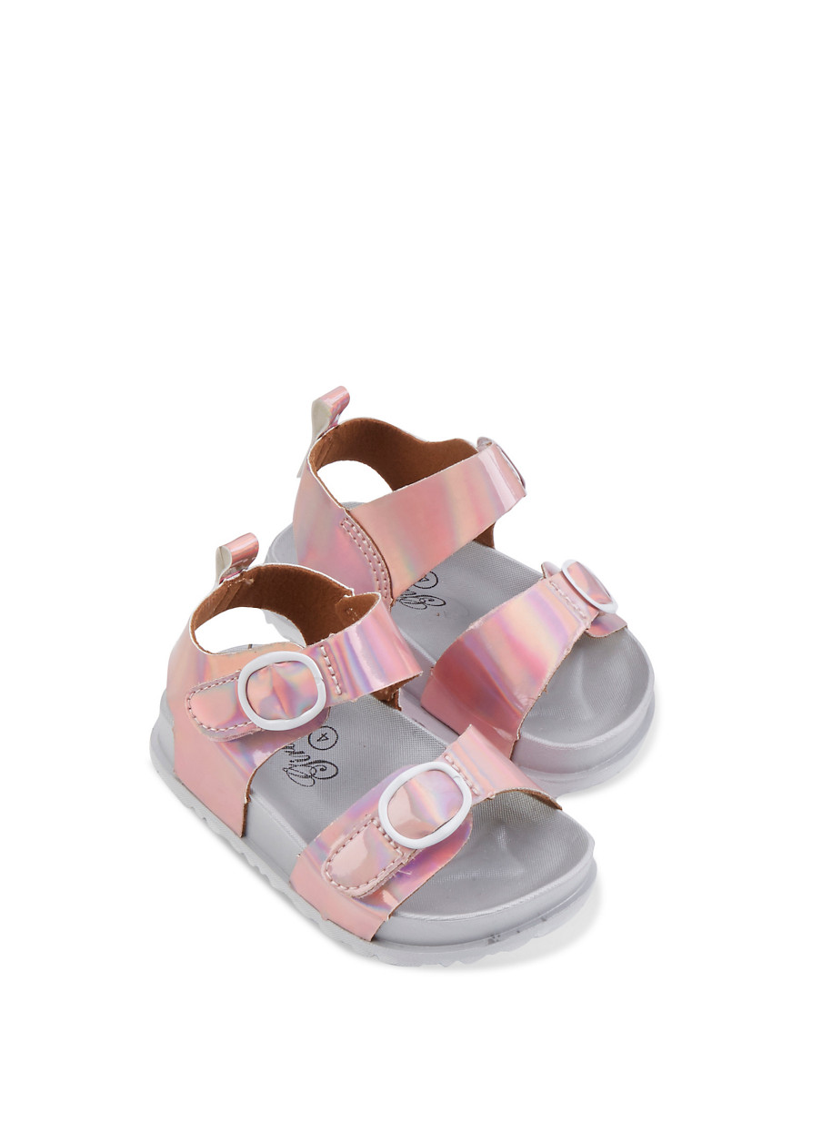 girls iridescent sandals