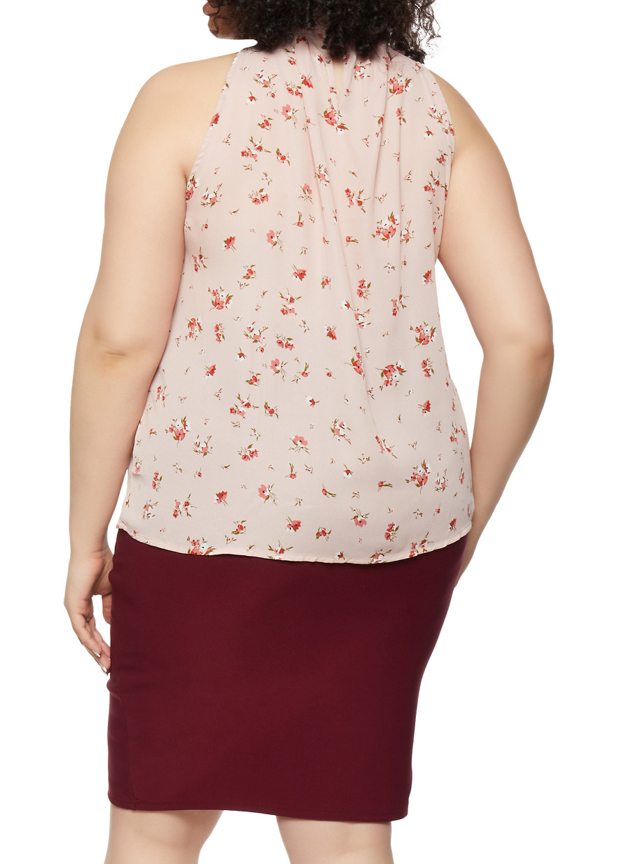 mock neck sleeveless top plus size