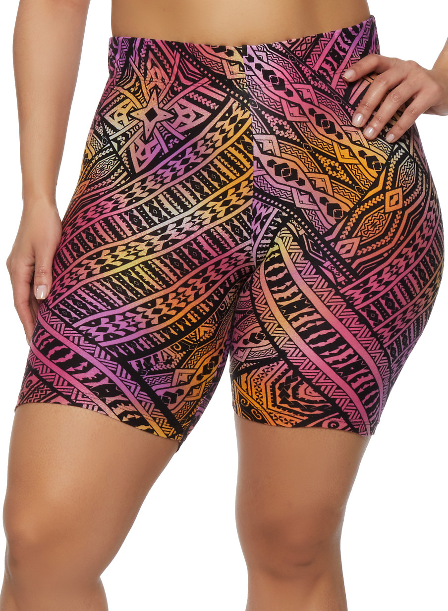 plus size purple biker shorts