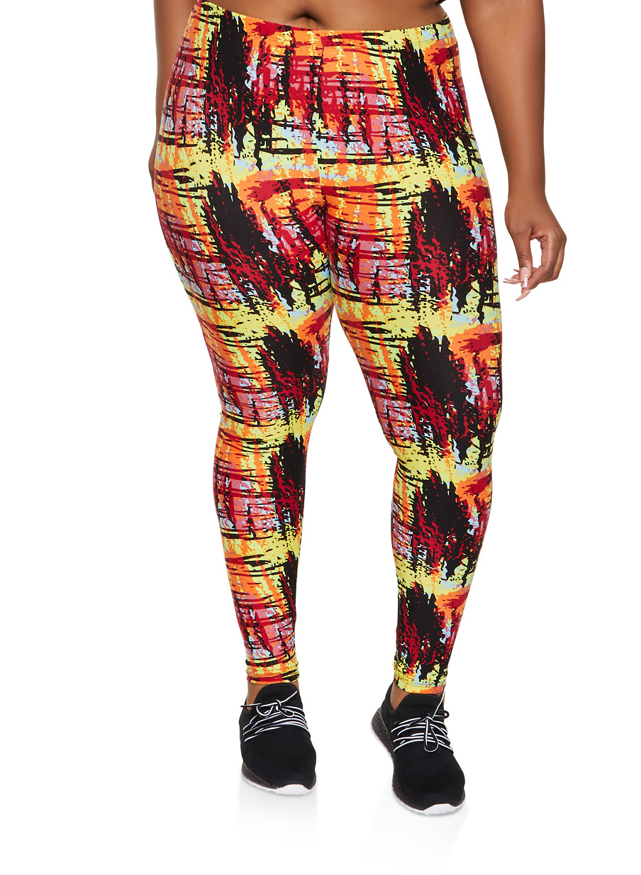 plus size printed leggings