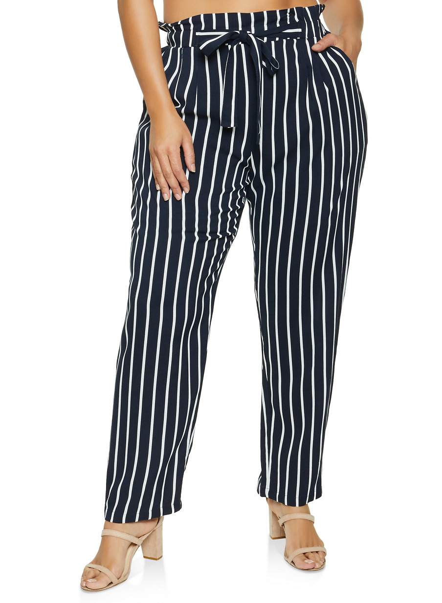 plus size striped palazzo pants