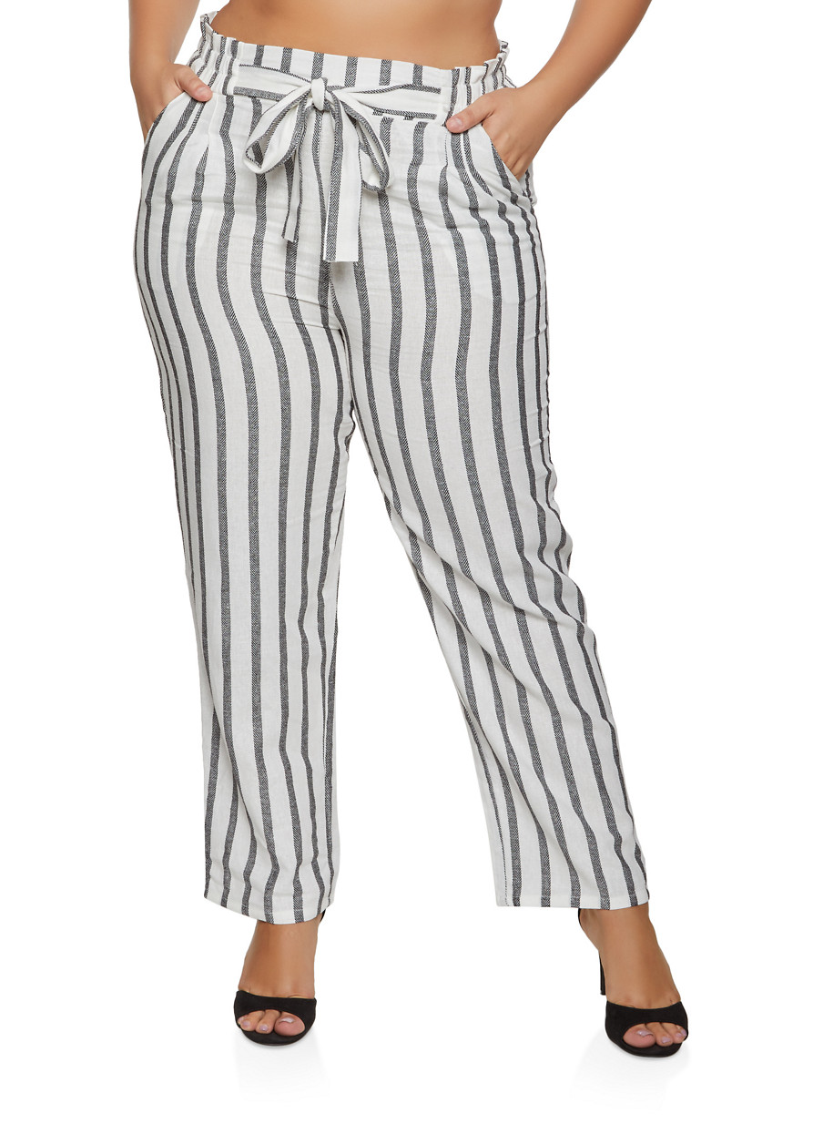 plus size striped pants