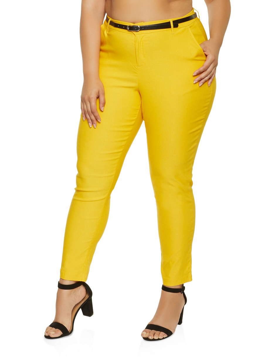 plus size yellow pants