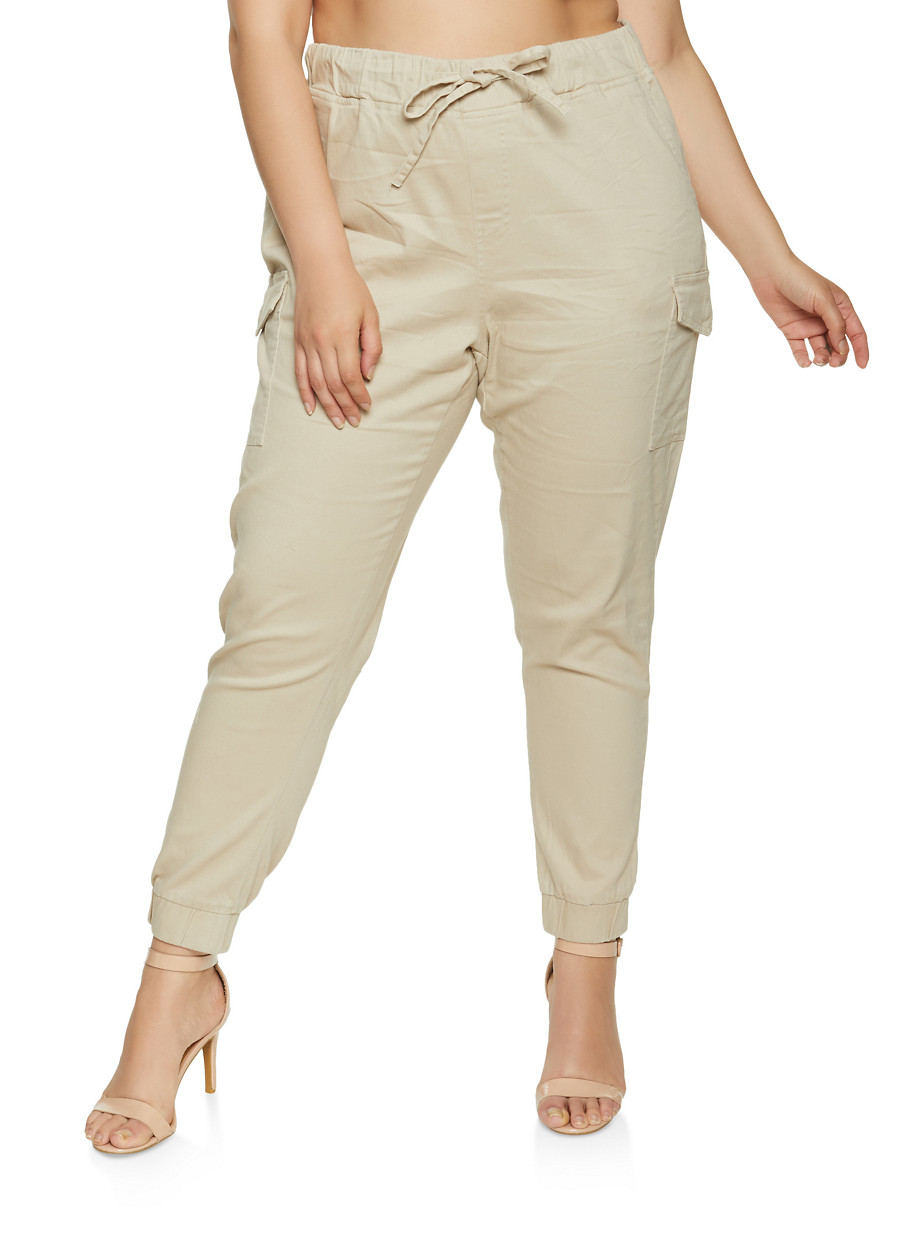 plus size khaki joggers