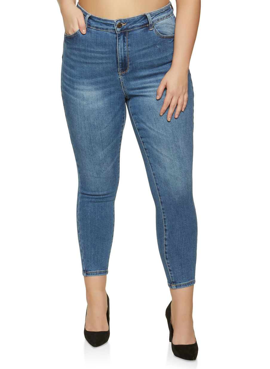 wax high waisted skinny jeans