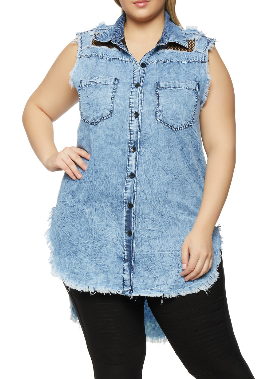 plus size fishnet top