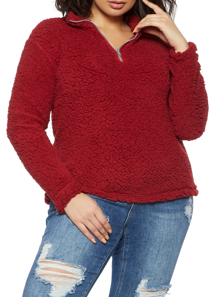 plus size sherpa sweatshirt
