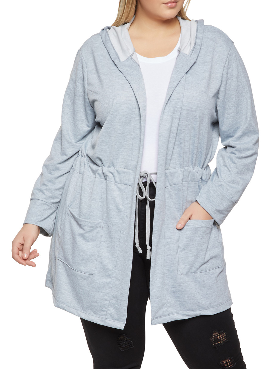 plus size hooded cardigans