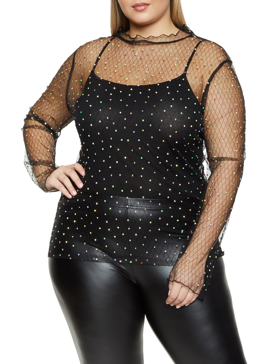 studded mesh top