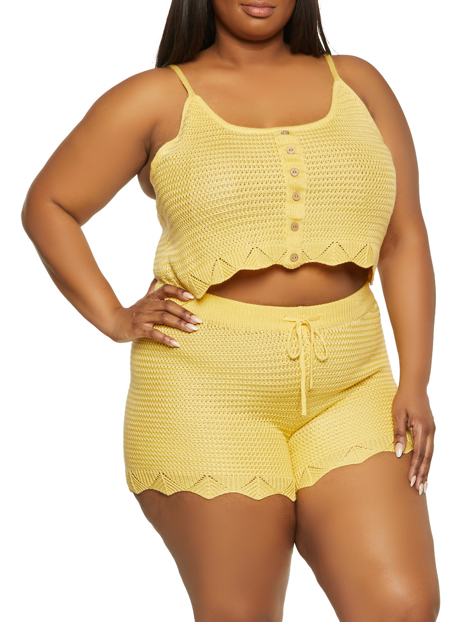 plus size gold shorts