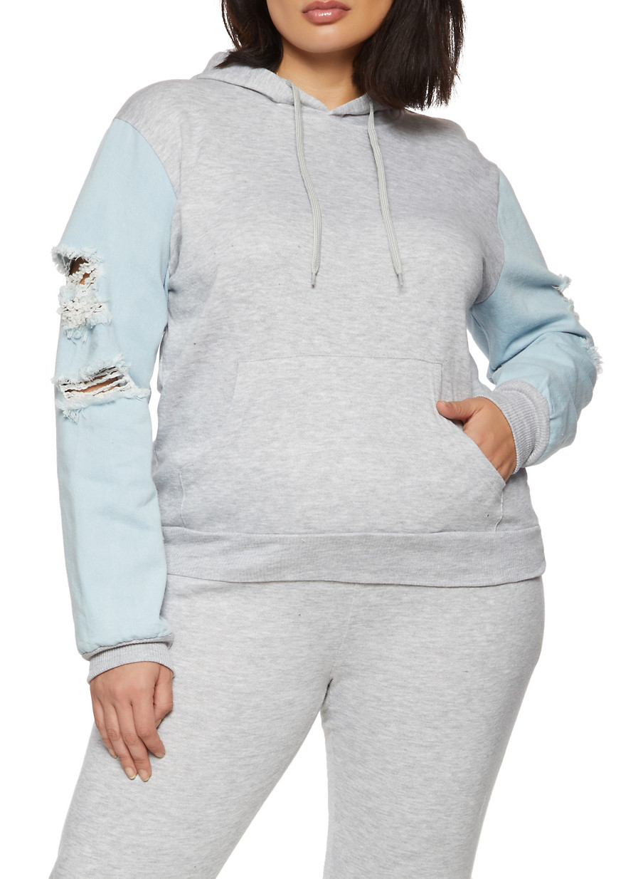 plus size distressed sweatshirt