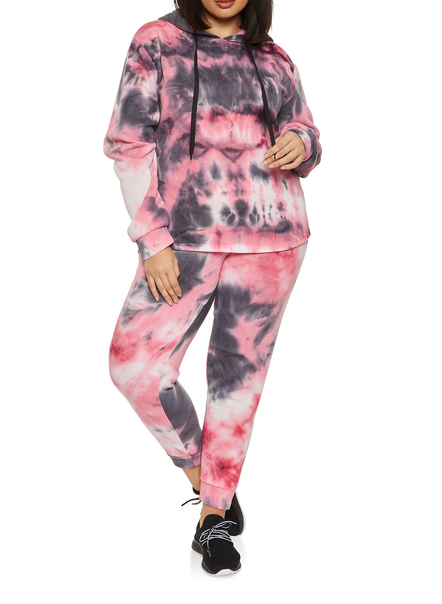 womens plus tie dye hoodie