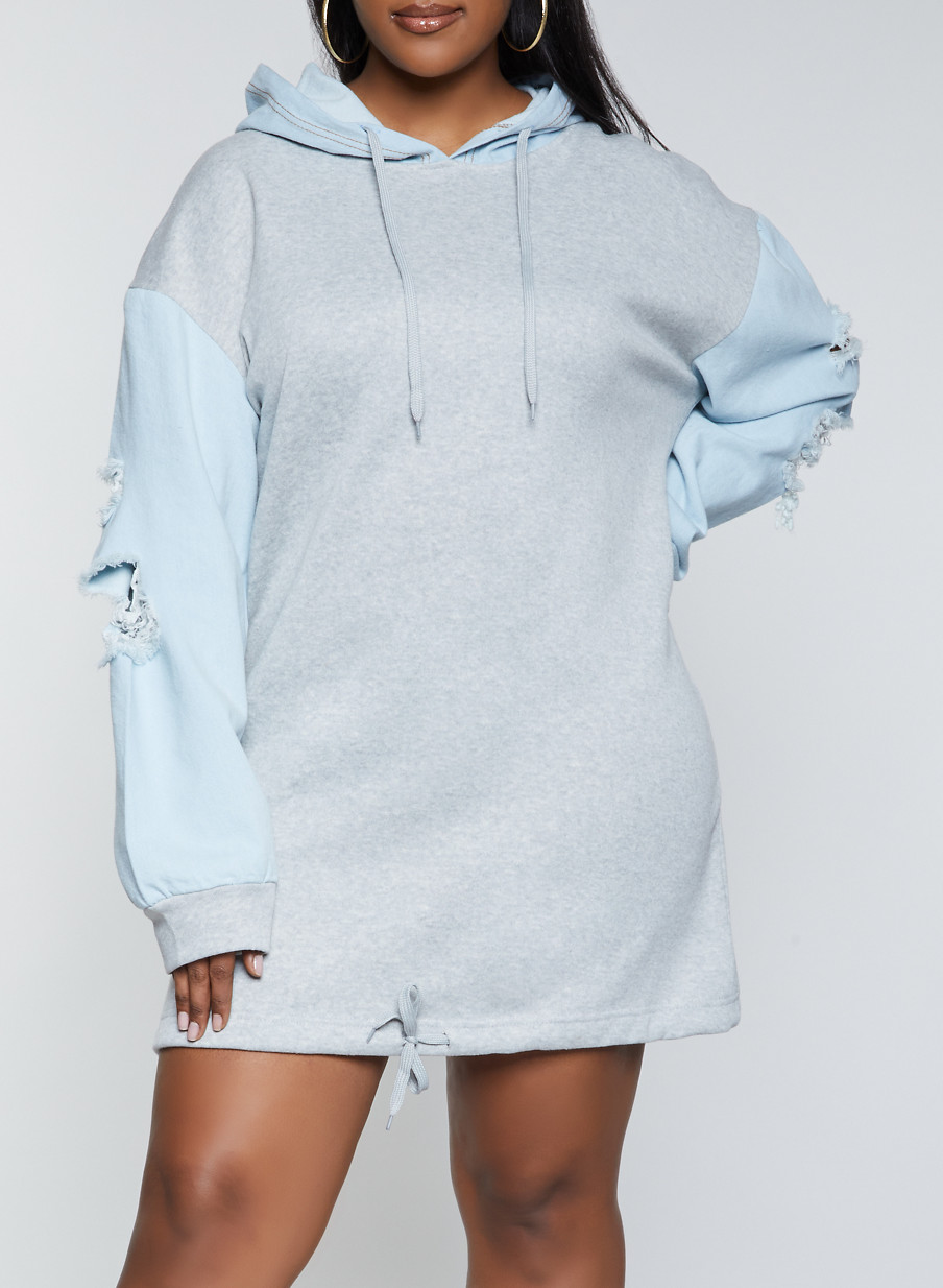 distressed hoodie dress