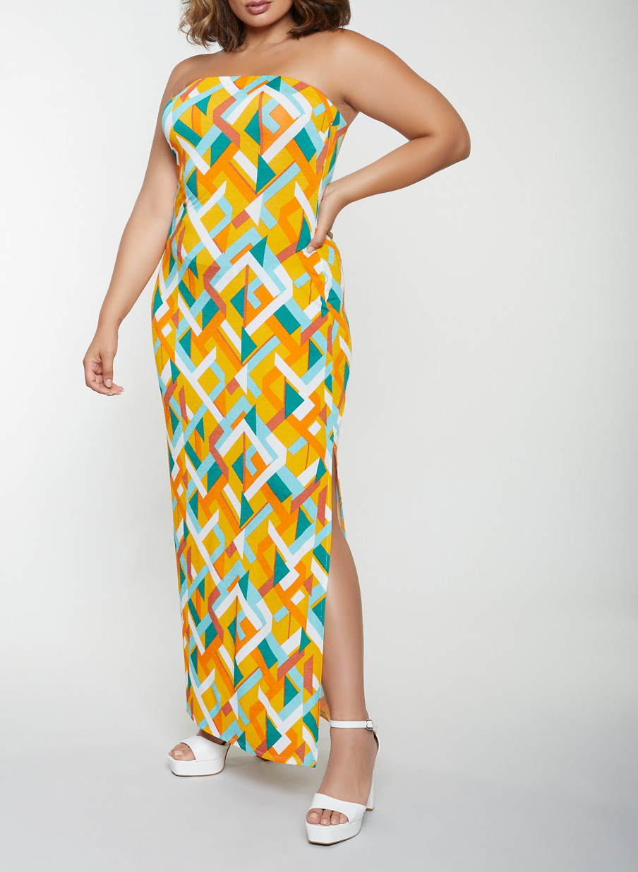 plus size tube maxi dress