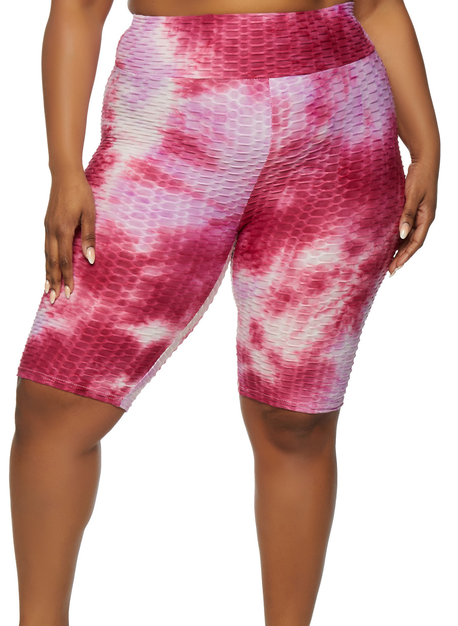 plus size tie dye biker shorts