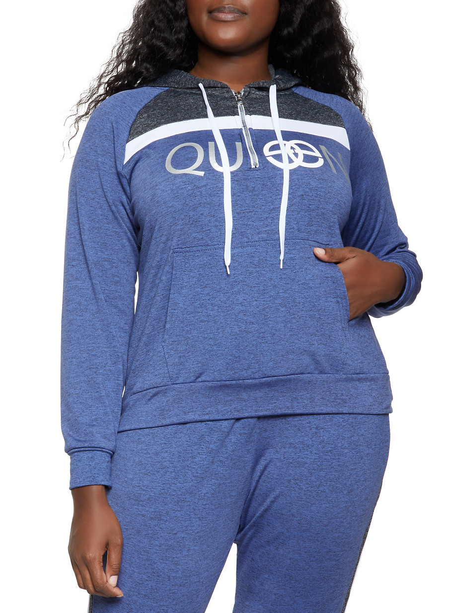 plus size half zip sweatshirt