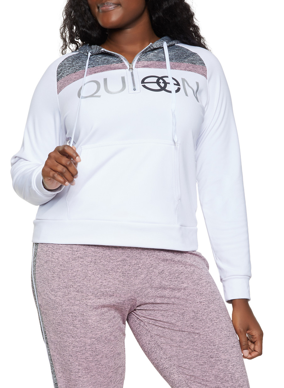 plus size half zip sweatshirt