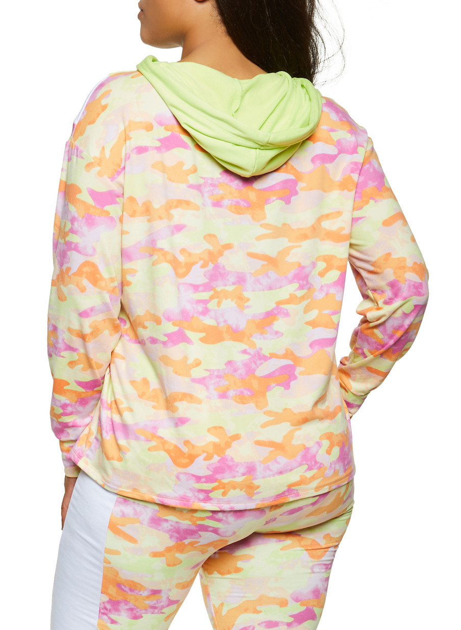 pink camo hoodie plus size