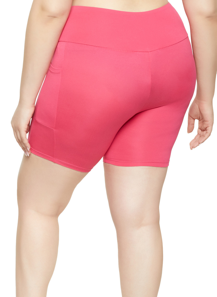 biker shorts with pockets plus size