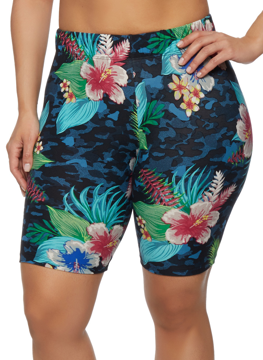 plus size floral shorts