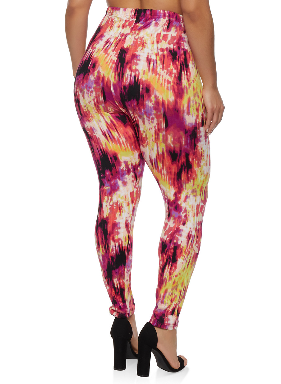 pink tie dye leggings