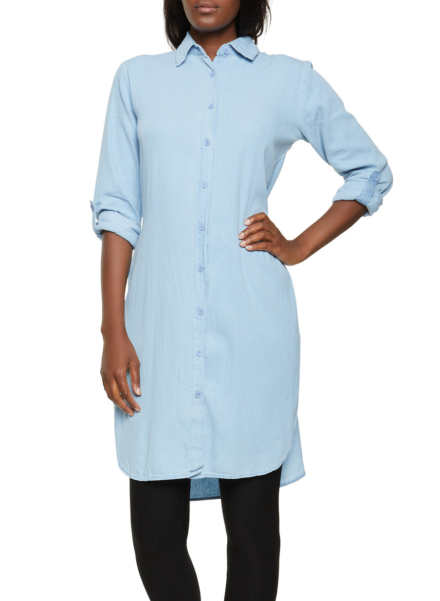long sleeve denim tunic
