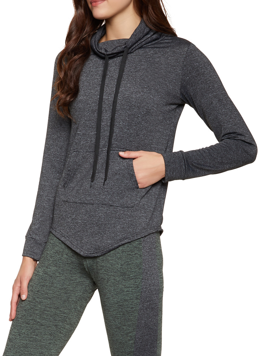 Drawstring Funnel Neck Active Top