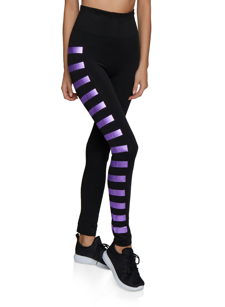 Foiled Stripe Detail Leggings