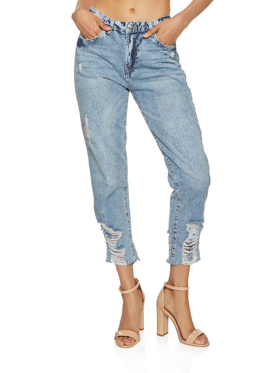 Highway Distressed Raw Hem Jeans
