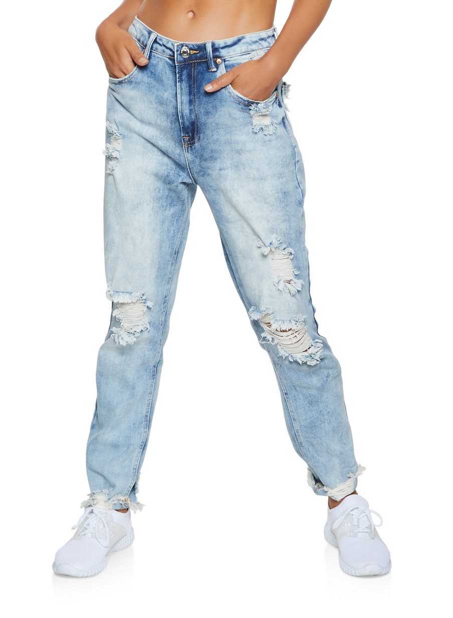 distressed mom jeans